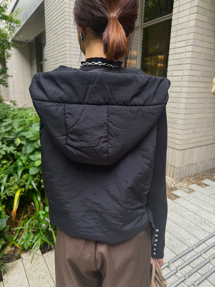 中綿フードベスト / ブラック