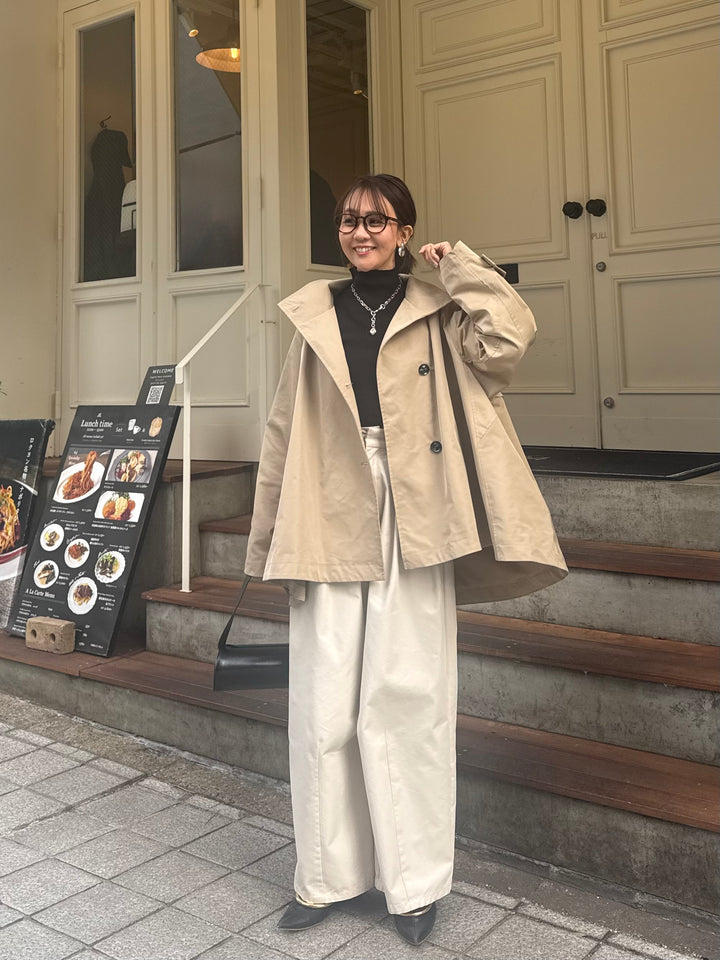 【予約】スタンドカラーミドルコート / ベージュ(2月下旬発送予定)