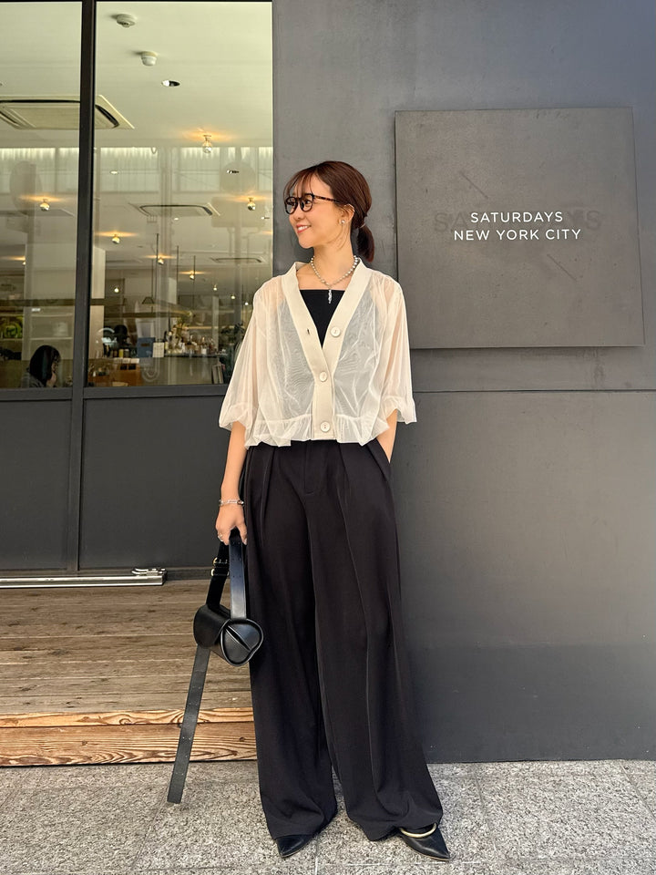 [新作300円OFF] 【予約】チュールシアーカーディガン / ベージュ(4月上旬発送予定)