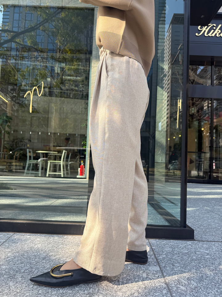 リネンライクタックパンツ / オートミール