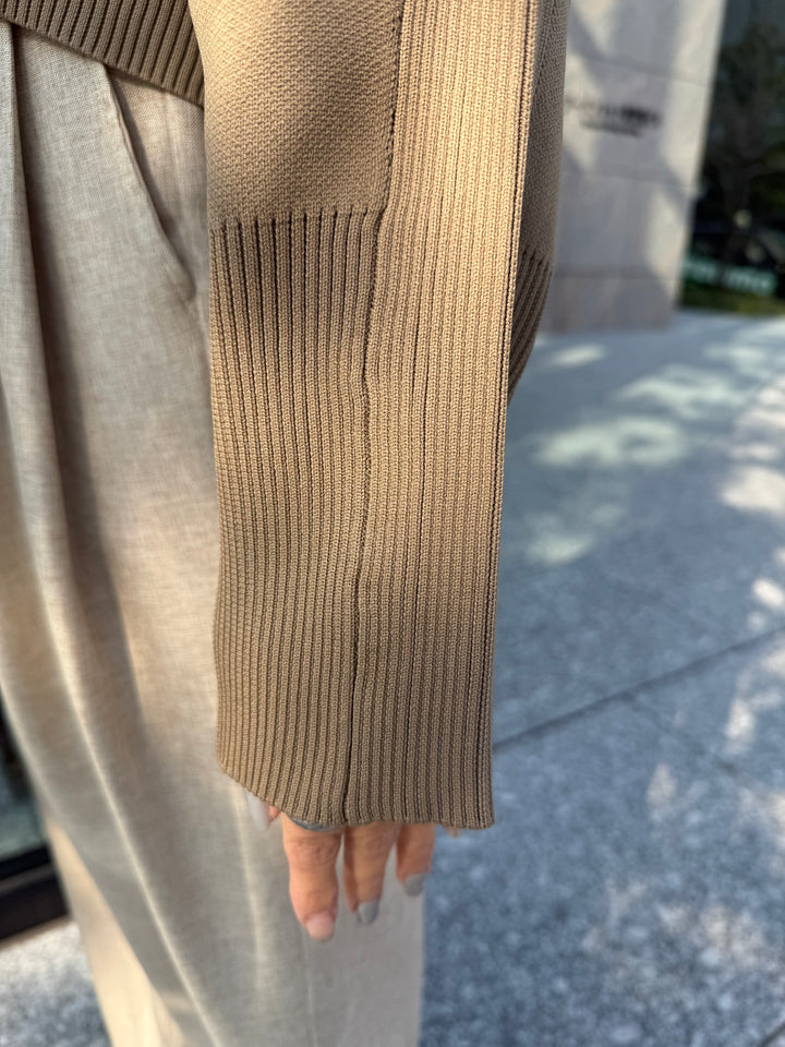 【予約】クロップド丈ダンボールニット / ベージュ(3月上旬発送予定)