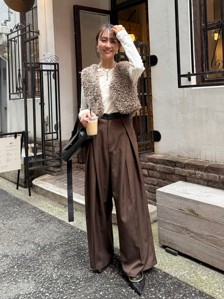 ベロアボートネックプルオーバー / アイボリー