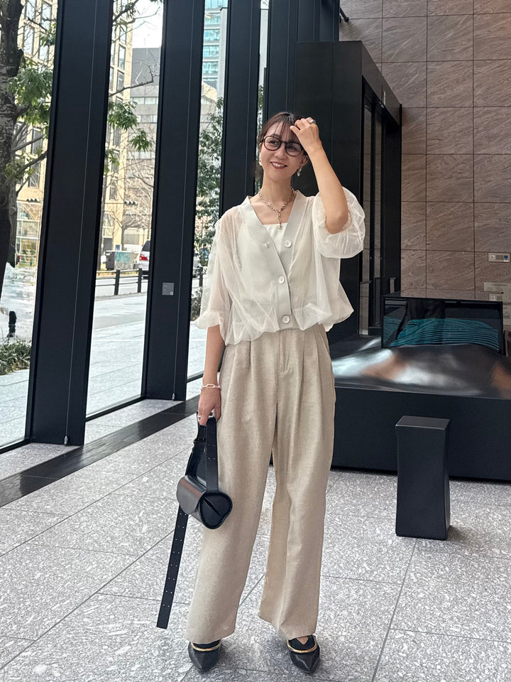 リネンライクタックパンツ / オートミール