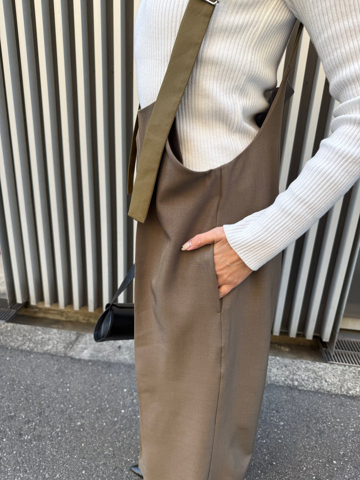 【予約】ツイルサロペット / カーキブラウン(5月下旬発送予定)