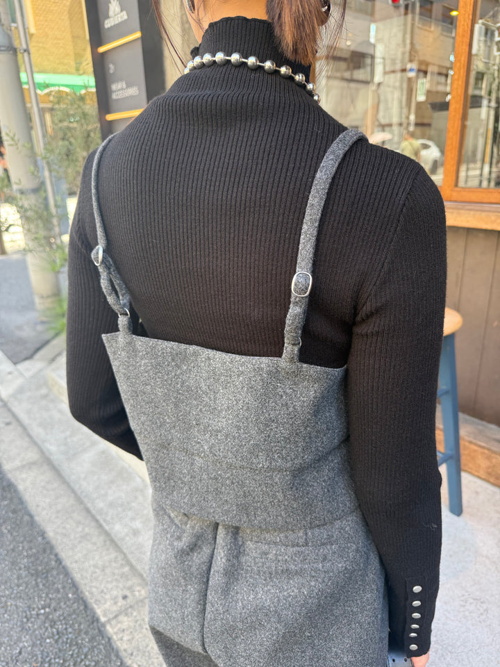 [新作300円OFF] 【予約】ウールライクビスチェ / チャコール(10月下旬発送予定)