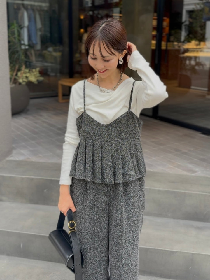 【予約】プリーツビスチェオールインワン / ブラック(11月上旬発送予定)