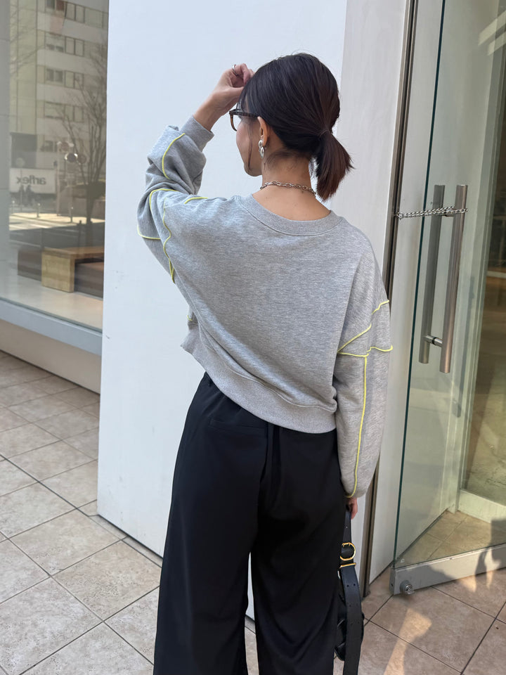 【予約】配色メロープルオーバー／グレー(2月下旬発送予定)