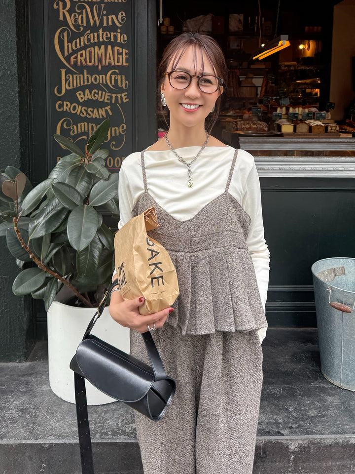 ベロアボートネックプルオーバー / アイボリー