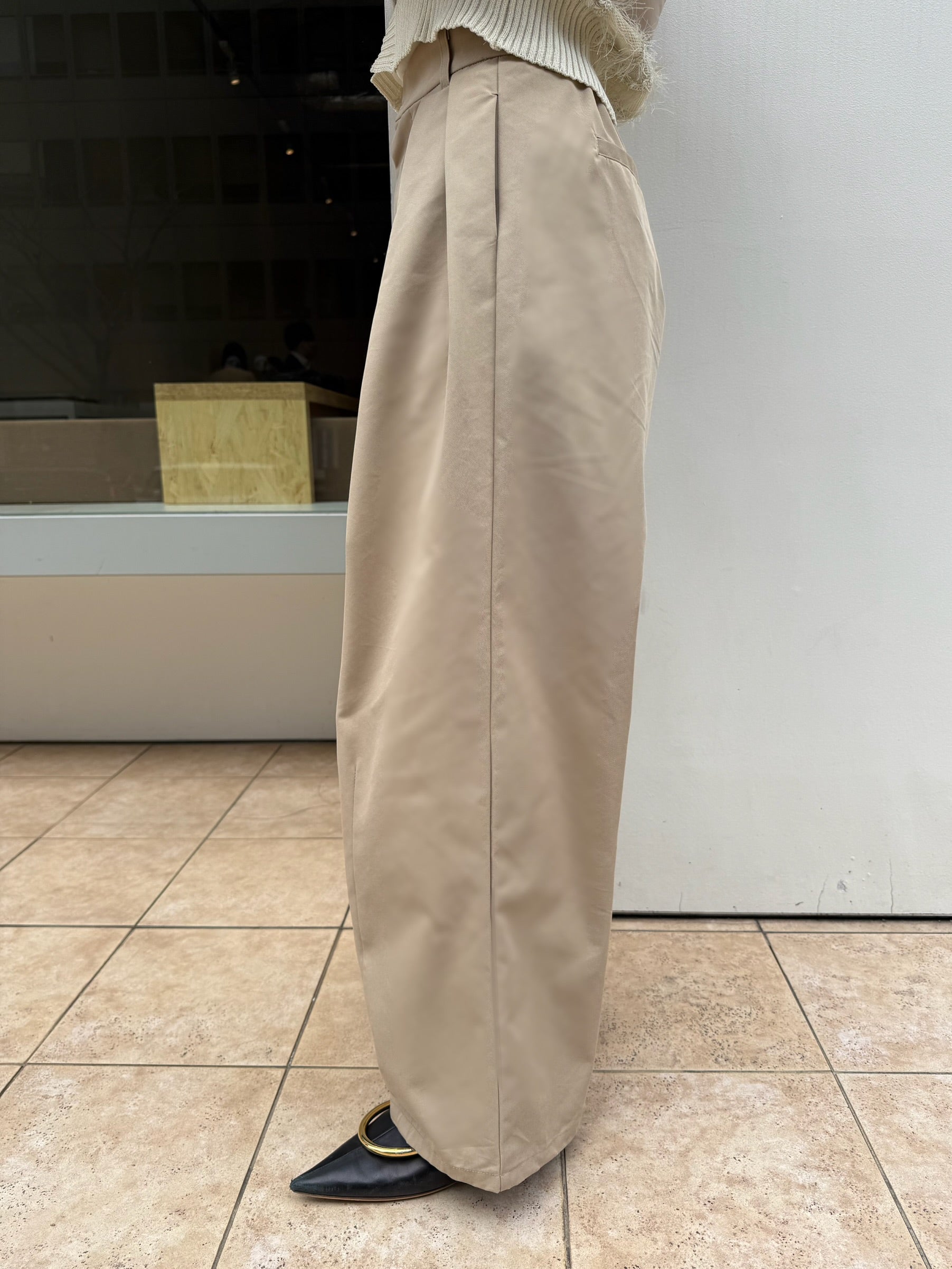 FOXEYベージュ ワイドパンツ 41541 