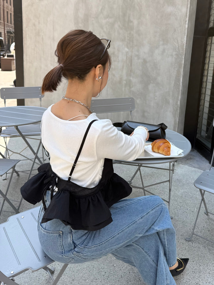 【予約】フリルヘムビスチェ / ブラック(5月下旬発送予定)