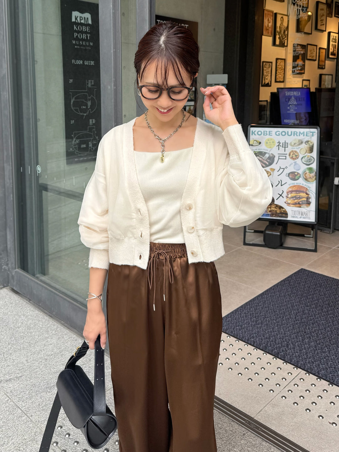 チュールニットカーディガン / アイボリー