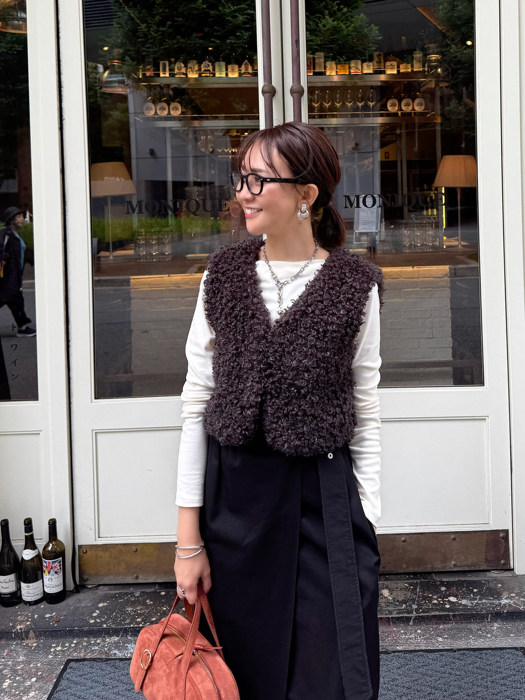 ベロアボートネックプルオーバー / アイボリー