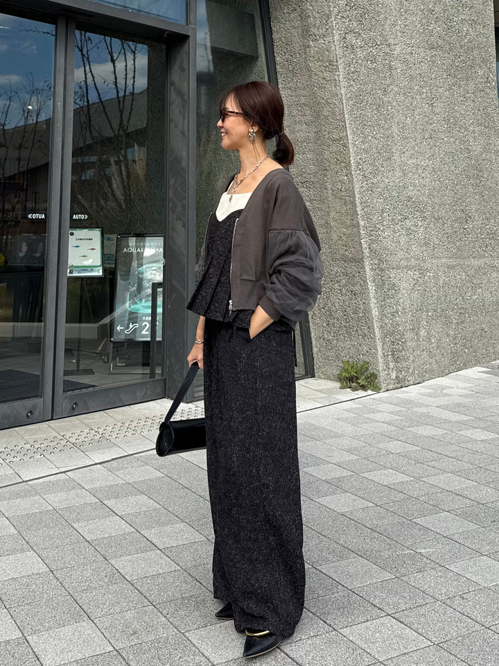 【予約】サマーツイードプリーツキャミ / ブラック(2月中旬頃発送予定)