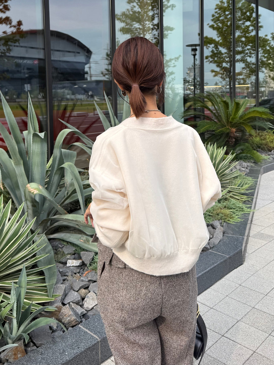 チュールニットカーディガン / アイボリー