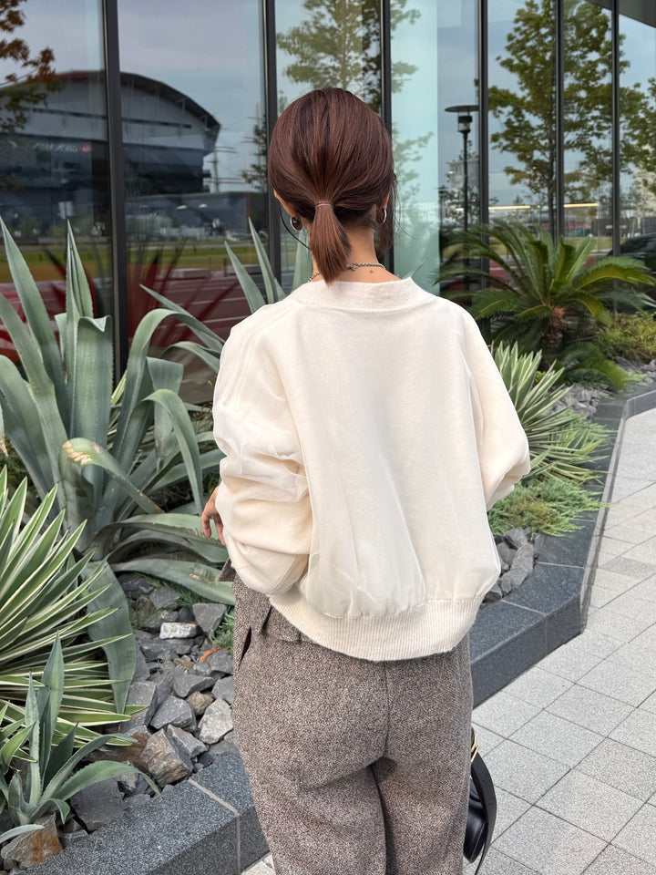 チュールニットカーディガン / アイボリー