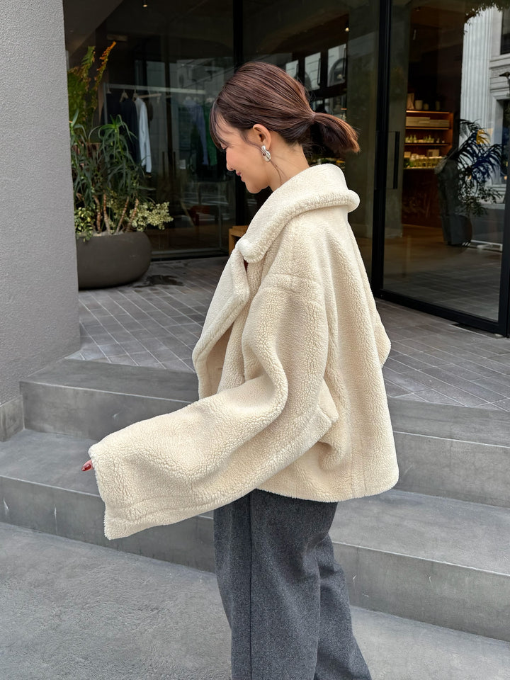 【予約】ボアショートコート / ライトベージュ(12月中旬発送予定)