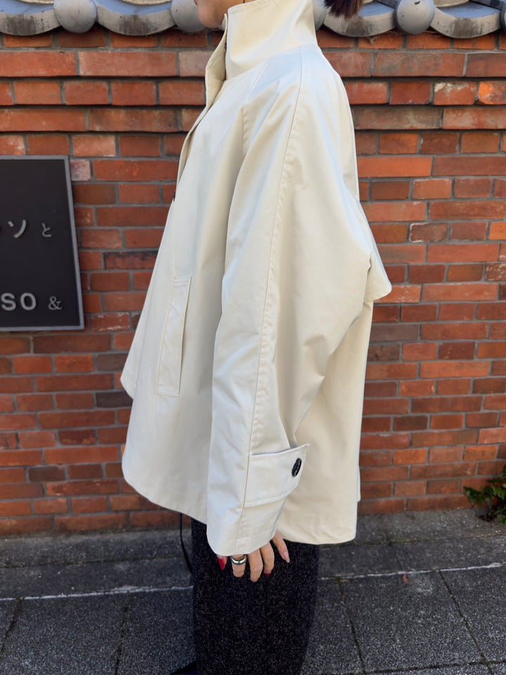 スタンドカラーミドルコート / オフホワイト