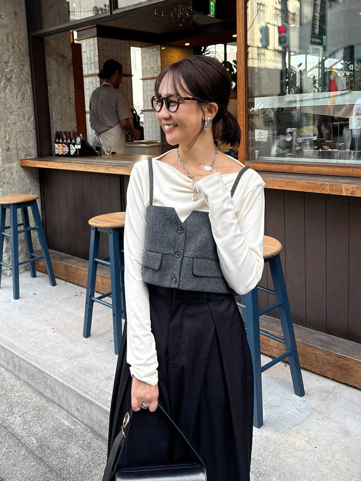 ベロアボートネックプルオーバー / アイボリー