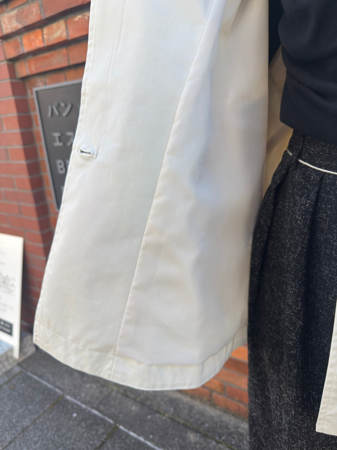 スタンドカラーミドルコート / オフホワイト