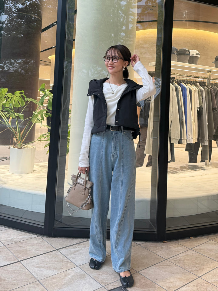 中綿フードベスト / ブラック