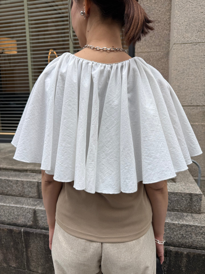 ケープドッキングリブトップス / ベージュ