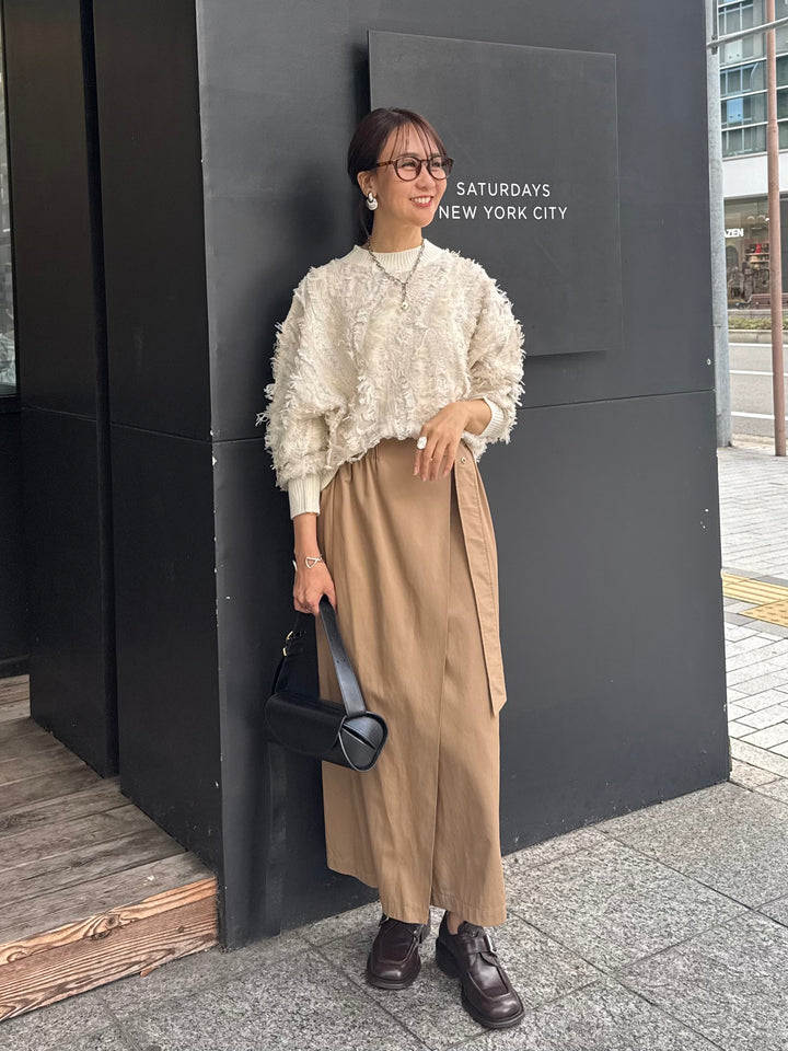 【予約】フリンジニットプルオーパー / アイボリー(11月下旬発送予定)