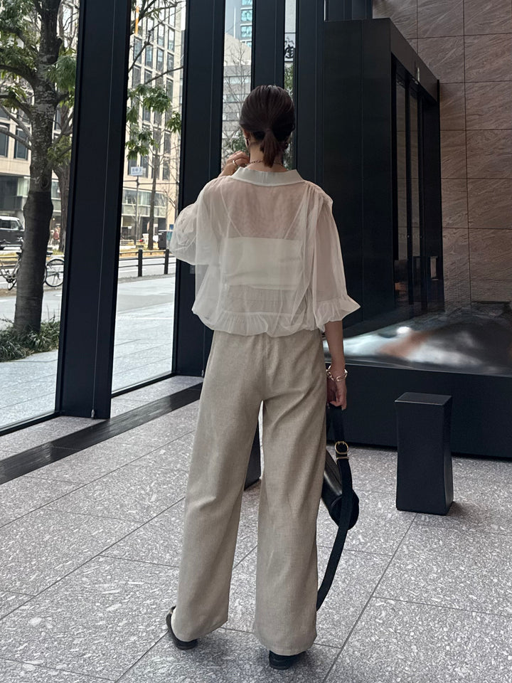 リネンライクタックパンツ / オートミール