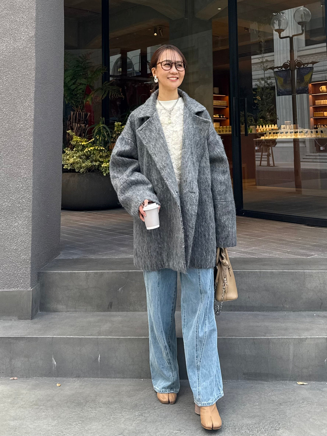 シャギーミドルコート / チャコール