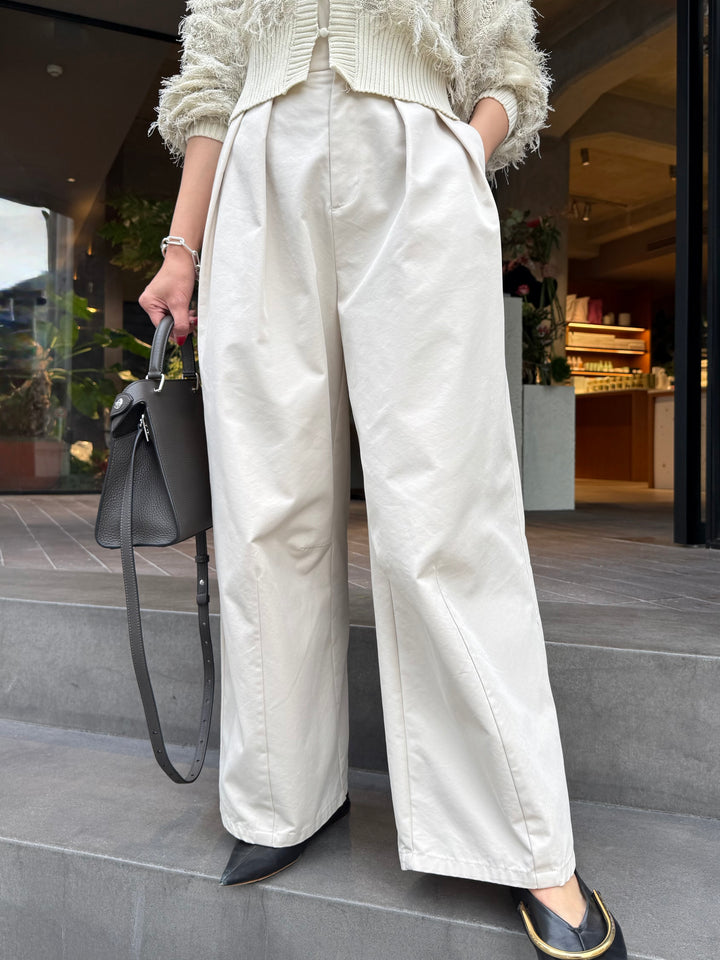 【予約】ツイルタックワイドパンツ / アイボリー(2月下旬発送予定)