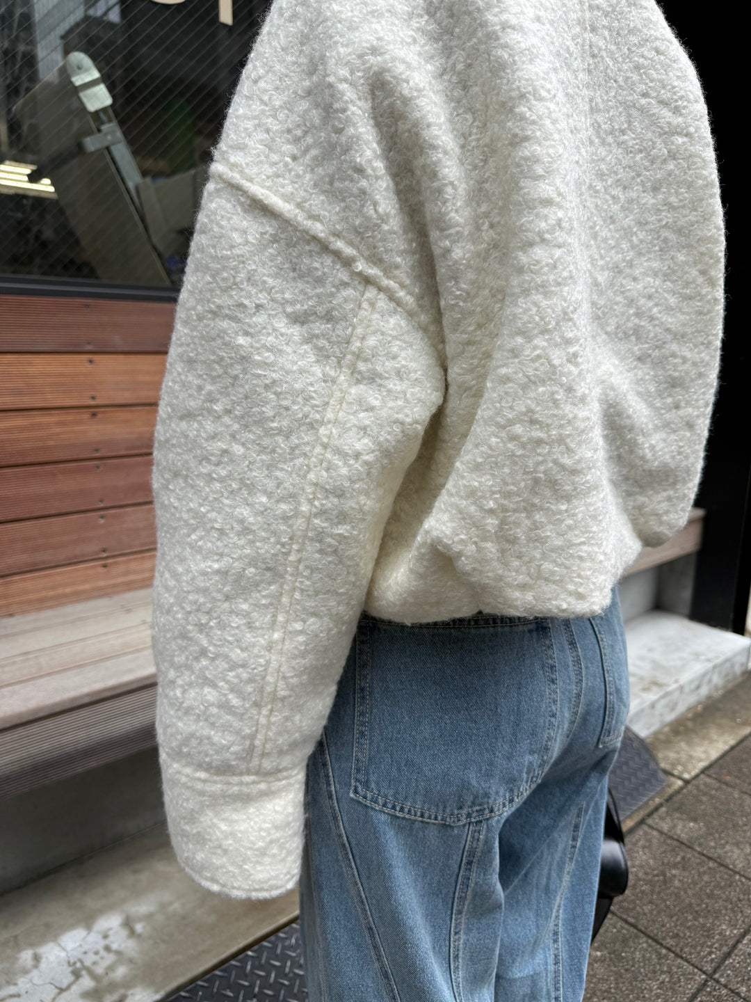 ループツイードショートジャケット / アイボリー