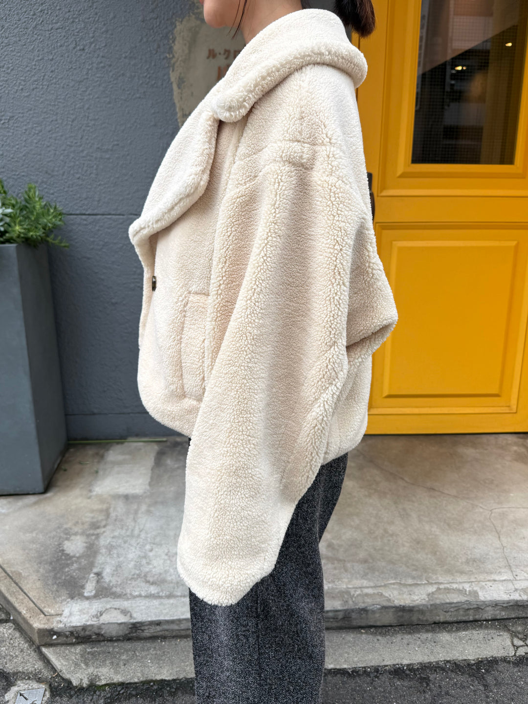 【予約】ボアショートコート / ライトベージュ(12月中旬発送予定)