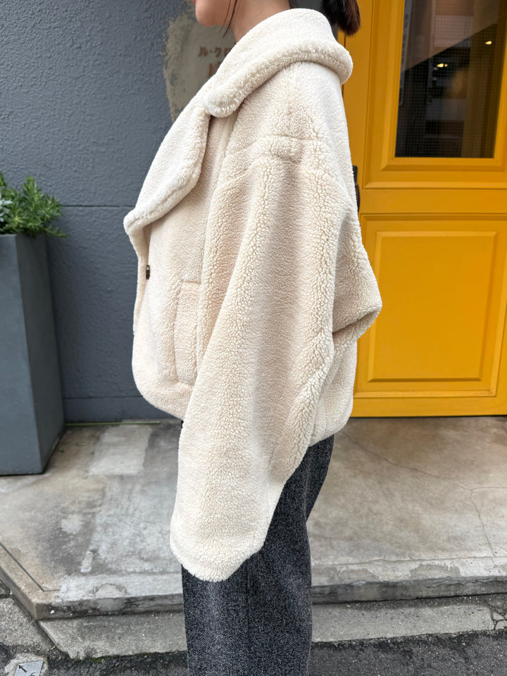 【予約】ボアショートコート / ライトベージュ(12月中旬発送予定)