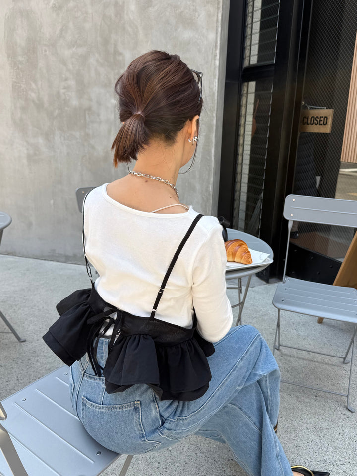 【予約】フリルヘムビスチェ / ブラック(5月下旬発送予定)