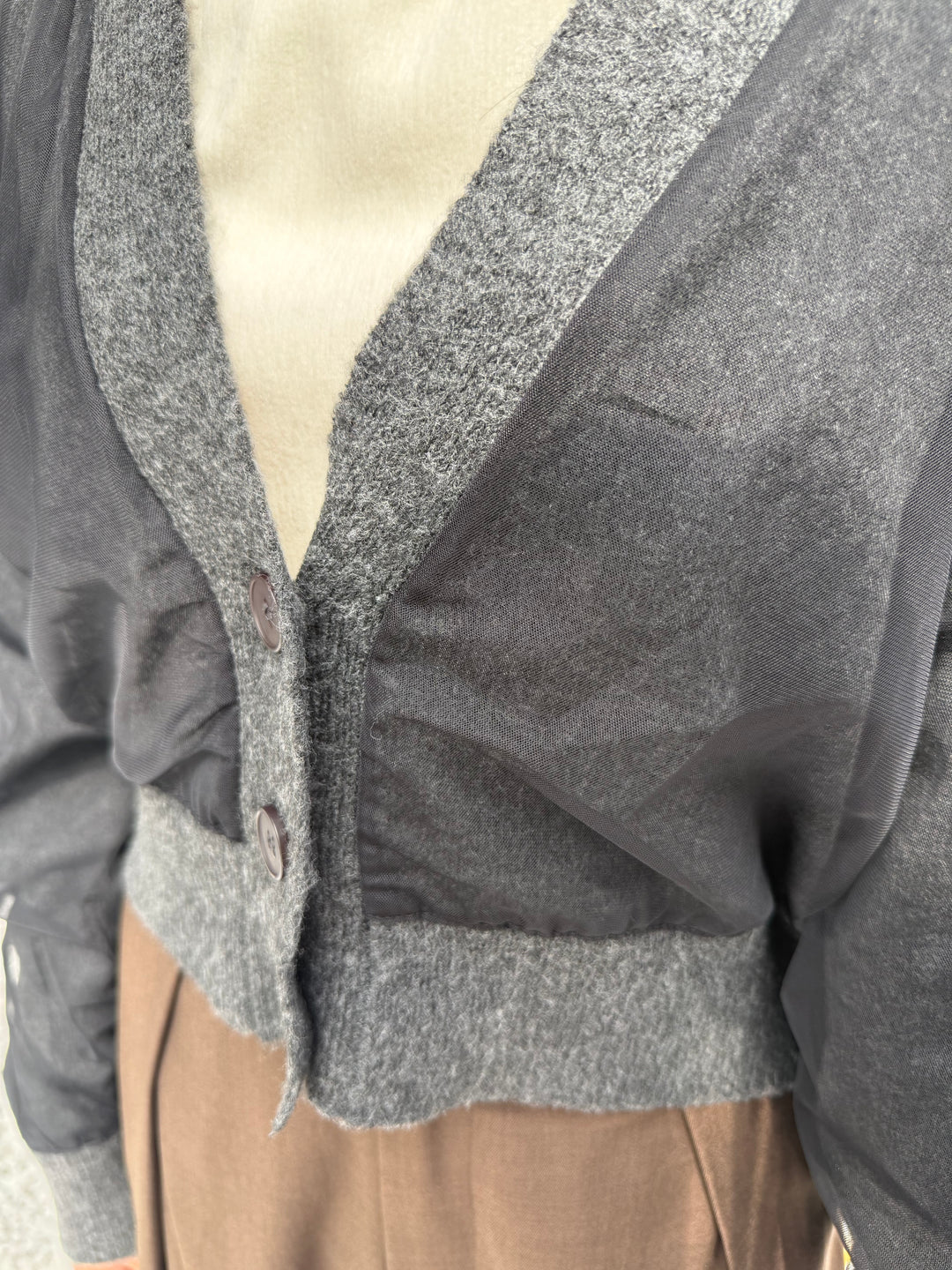 チュールニットカーディガン / ブラック