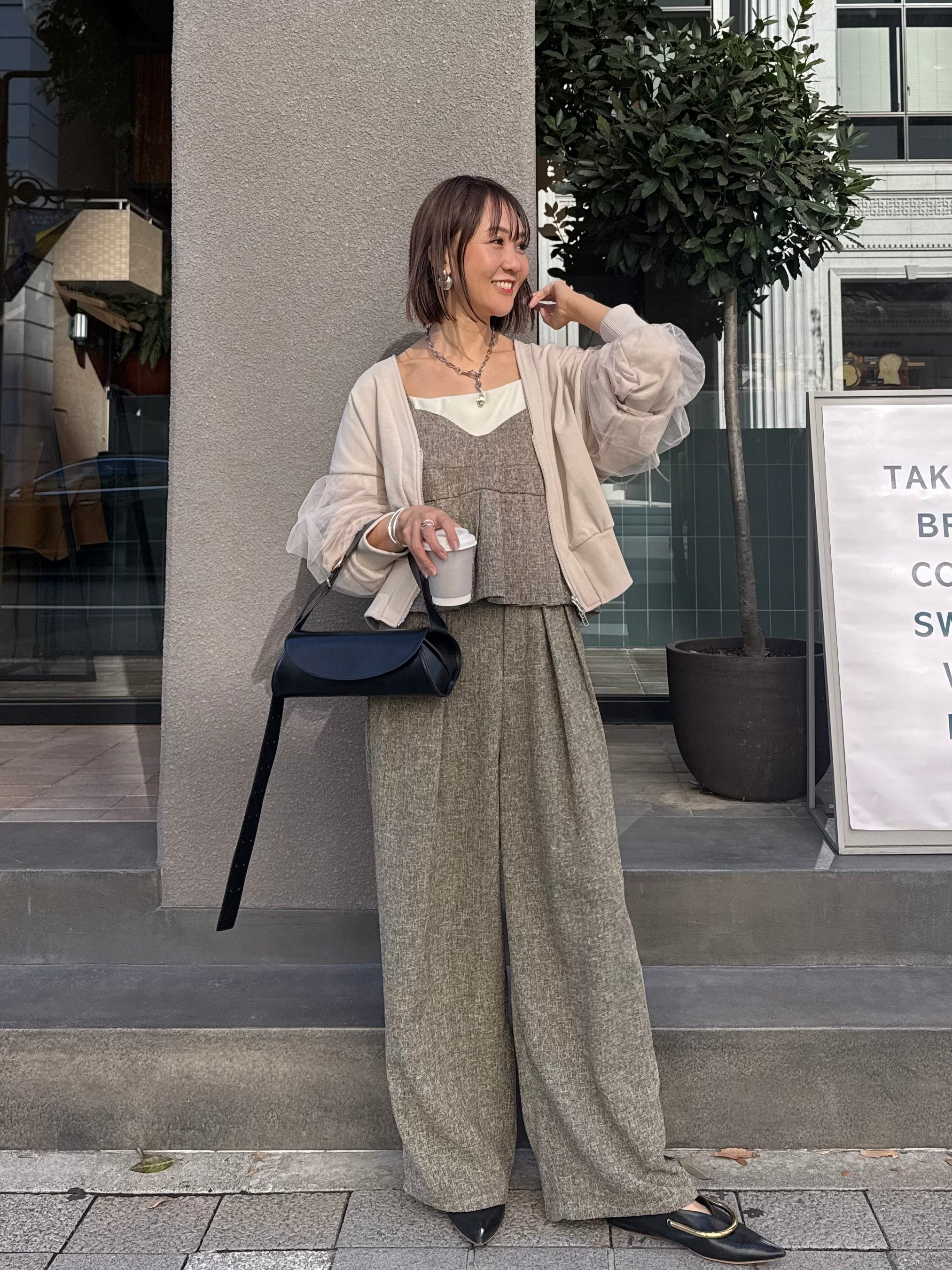 予約】サマーツイードタックパンツ / ブラウン(3月下旬発送予定) – fosie