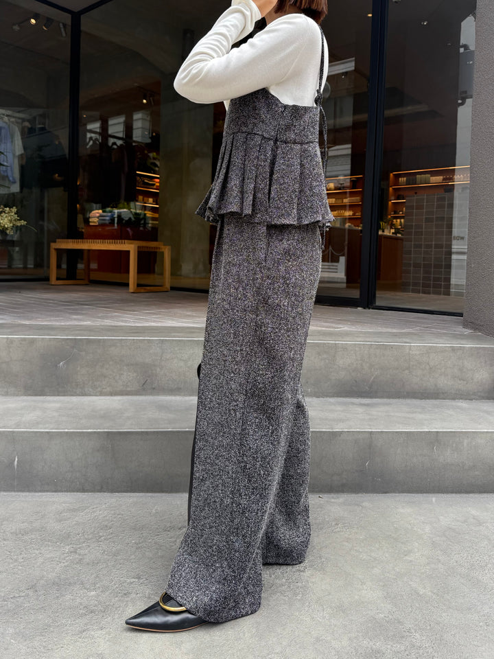 【予約】プリーツビスチェオールインワン / ブラック(11月上旬発送予定)