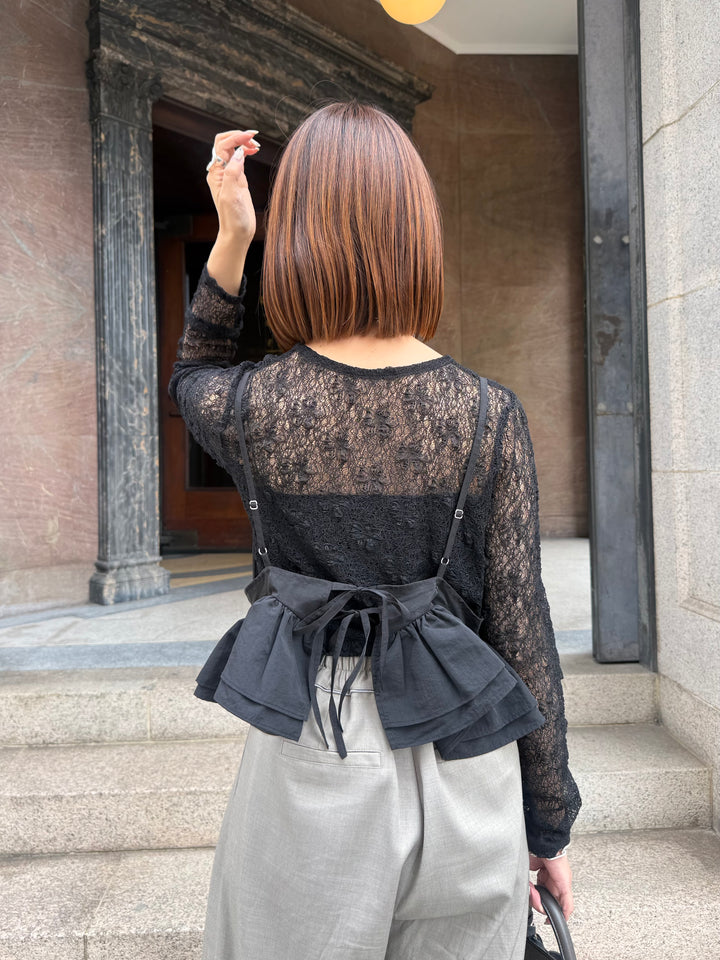 【予約】フリルヘムビスチェ / ブラック(5月下旬発送予定)