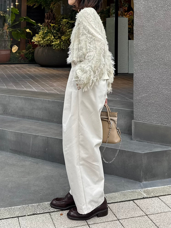 【予約】ツイルタックワイドパンツ / アイボリー(2月下旬発送予定)