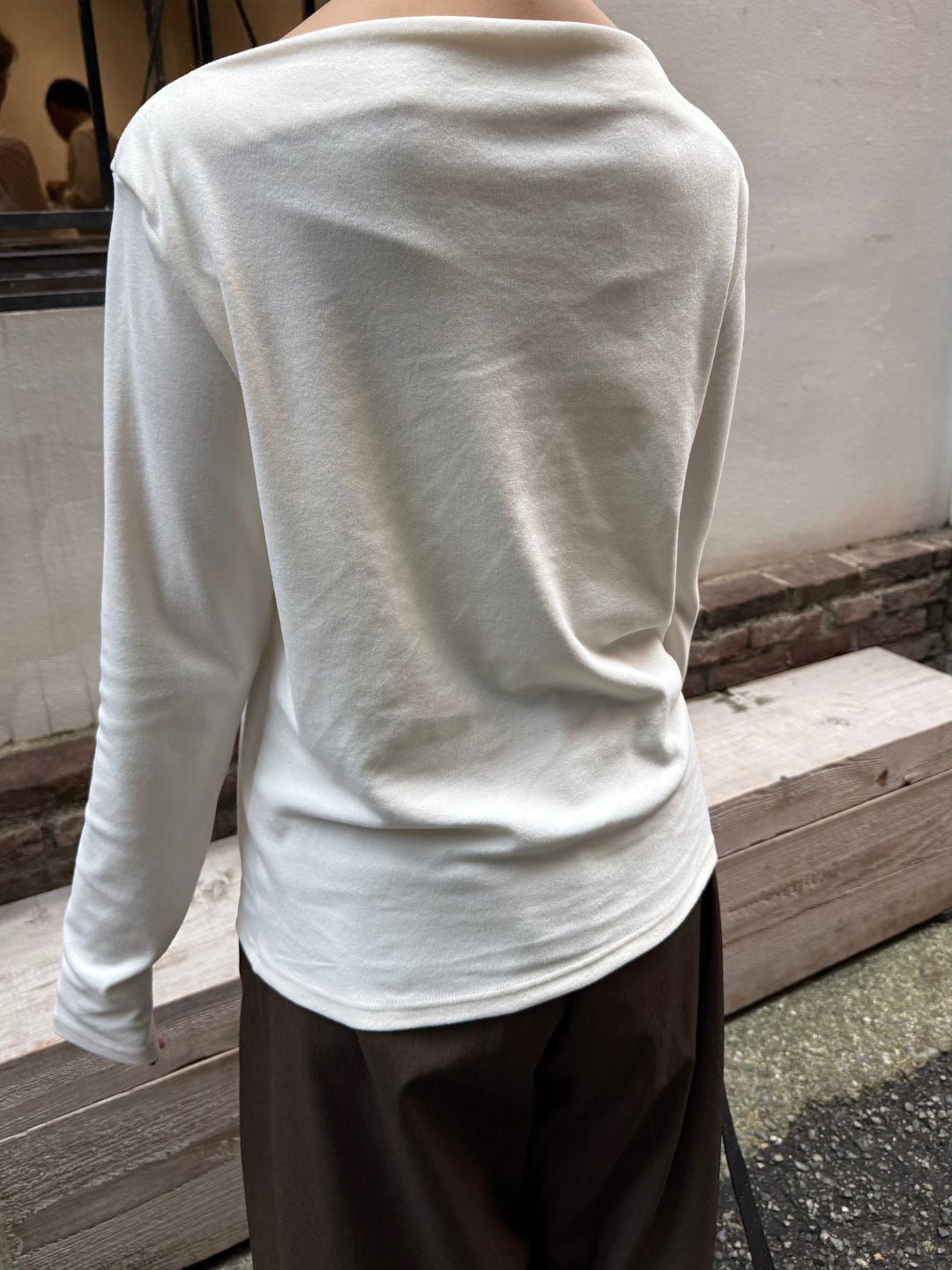 ベロアボートネックプルオーバー / アイボリー