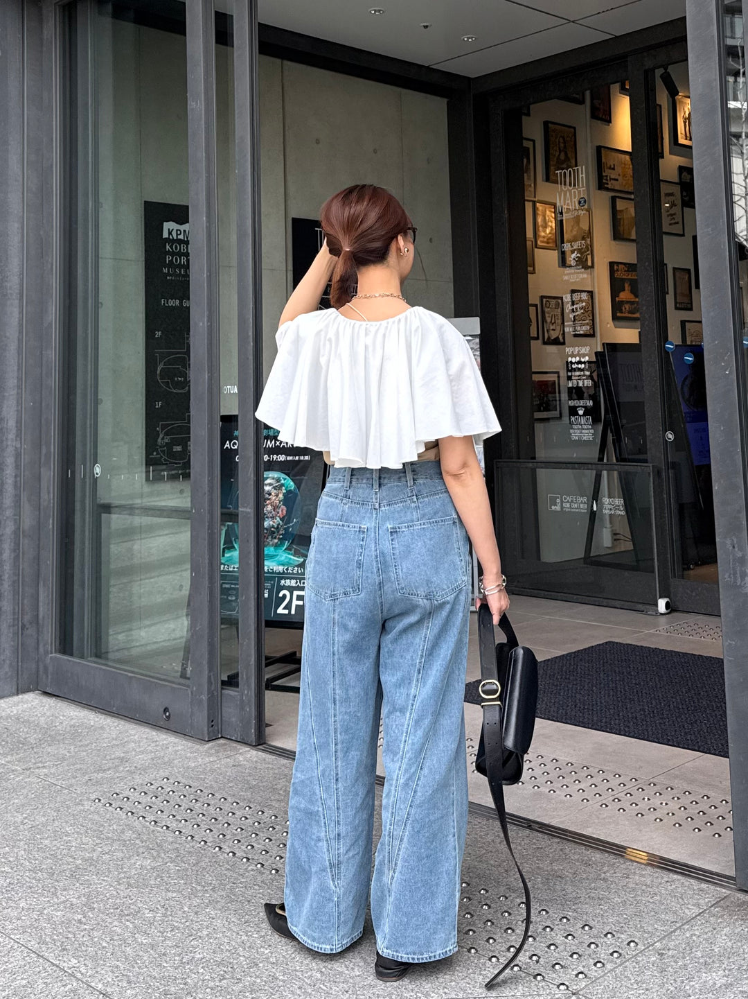 ケープドッキングリブトップス / ベージュ