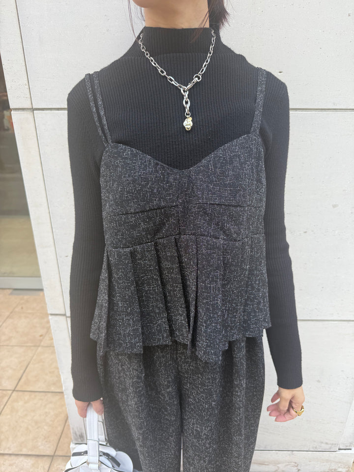 【予約】サマーツイードプリーツキャミ / ブラック(2月中旬頃発送予定)