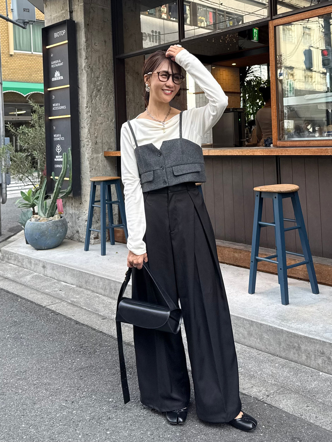 ツイルタックパンツ / ブラック