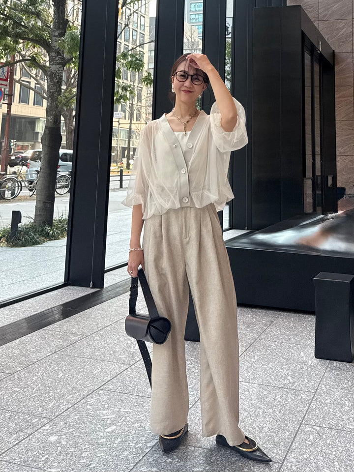 リネンライクタックパンツ / オートミール