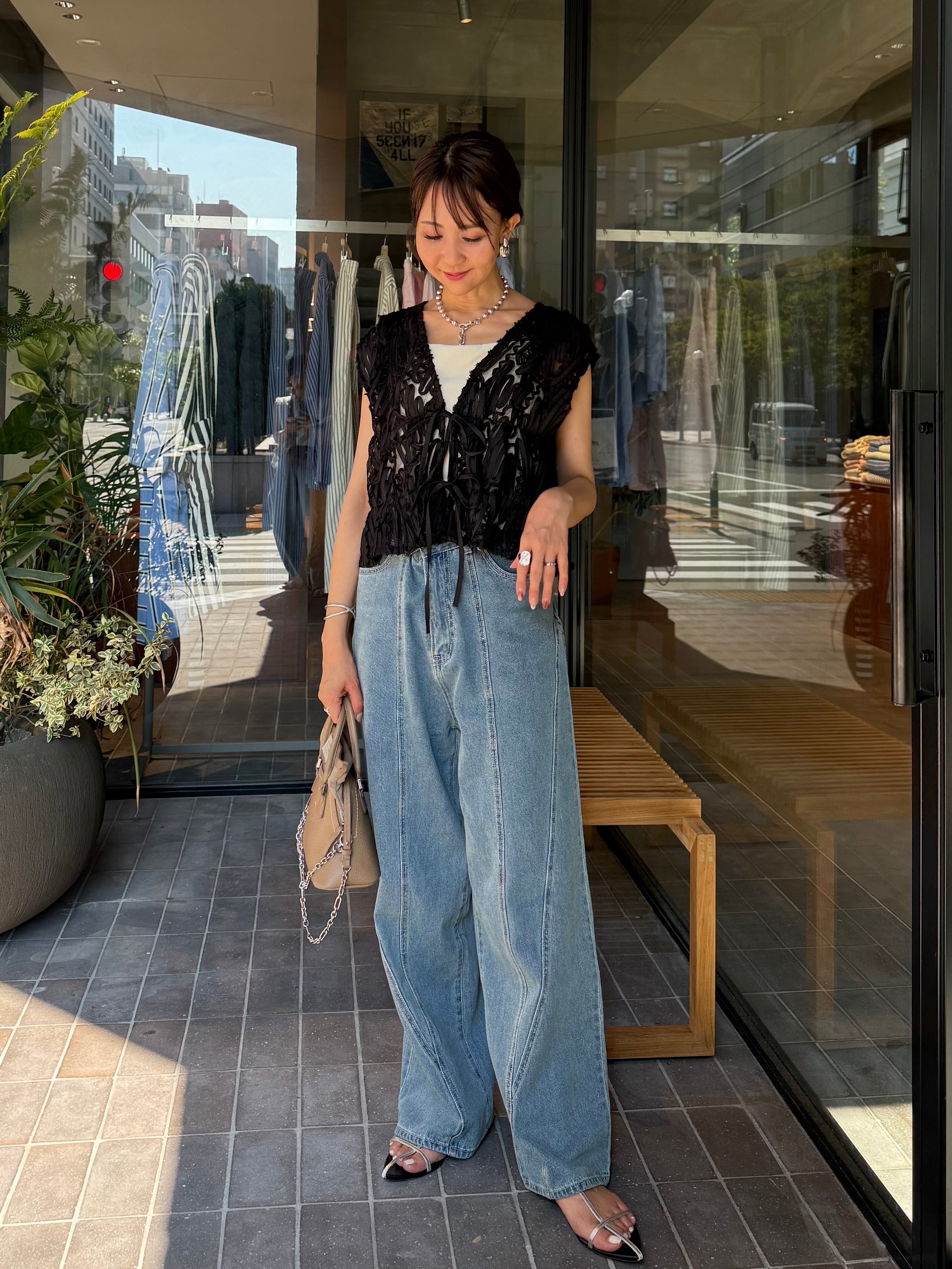 予約】切替えストレートデニムパンツ / ブルー(1月下旬発送予定) – fosie