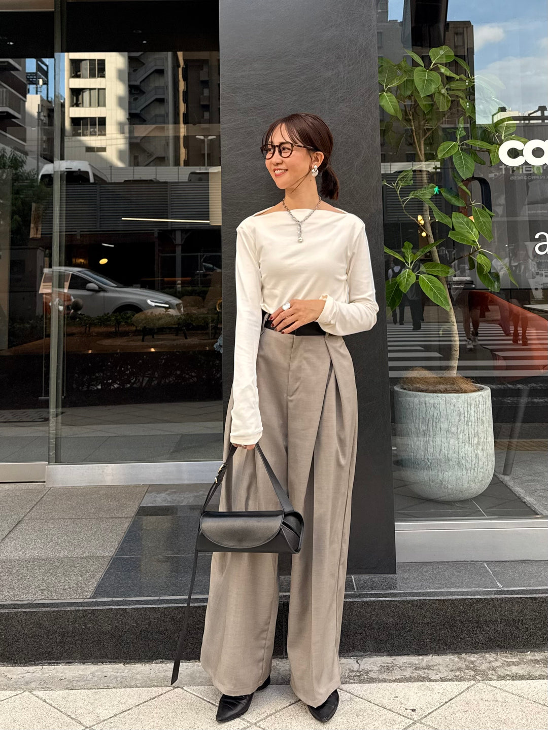 ツイルタックパンツ / グレージュ