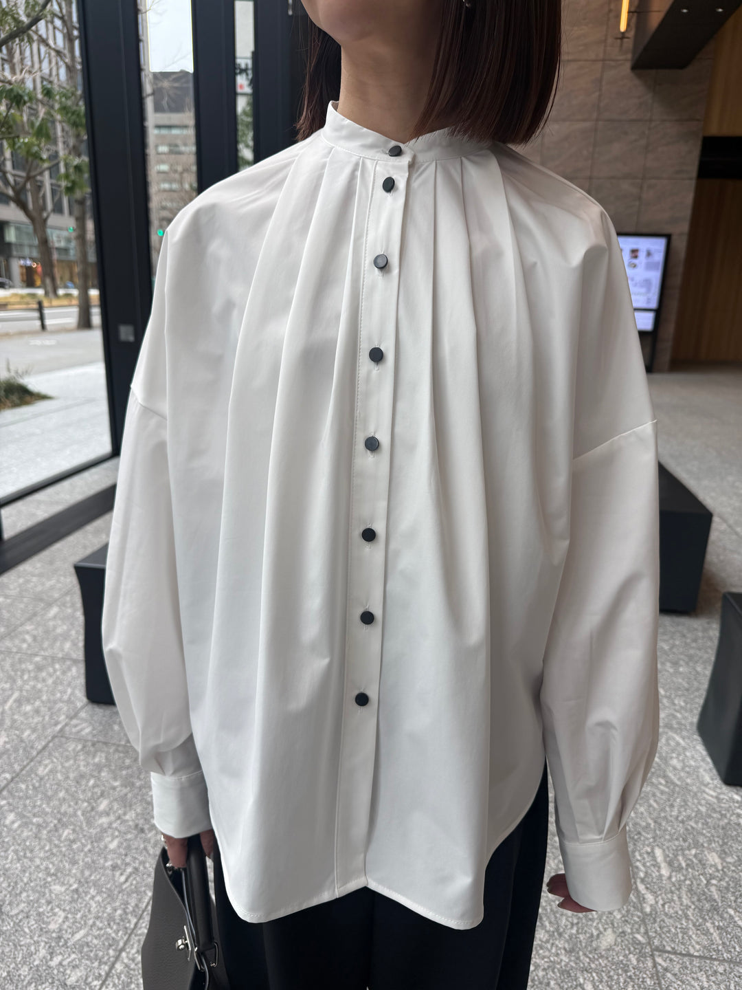 【予約】ブロードタックブラウス / ホワイト(2月下旬発送予定)