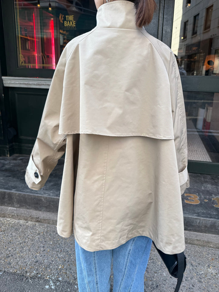 【予約】スタンドカラーミドルコート / ベージュ(2月下旬発送予定)