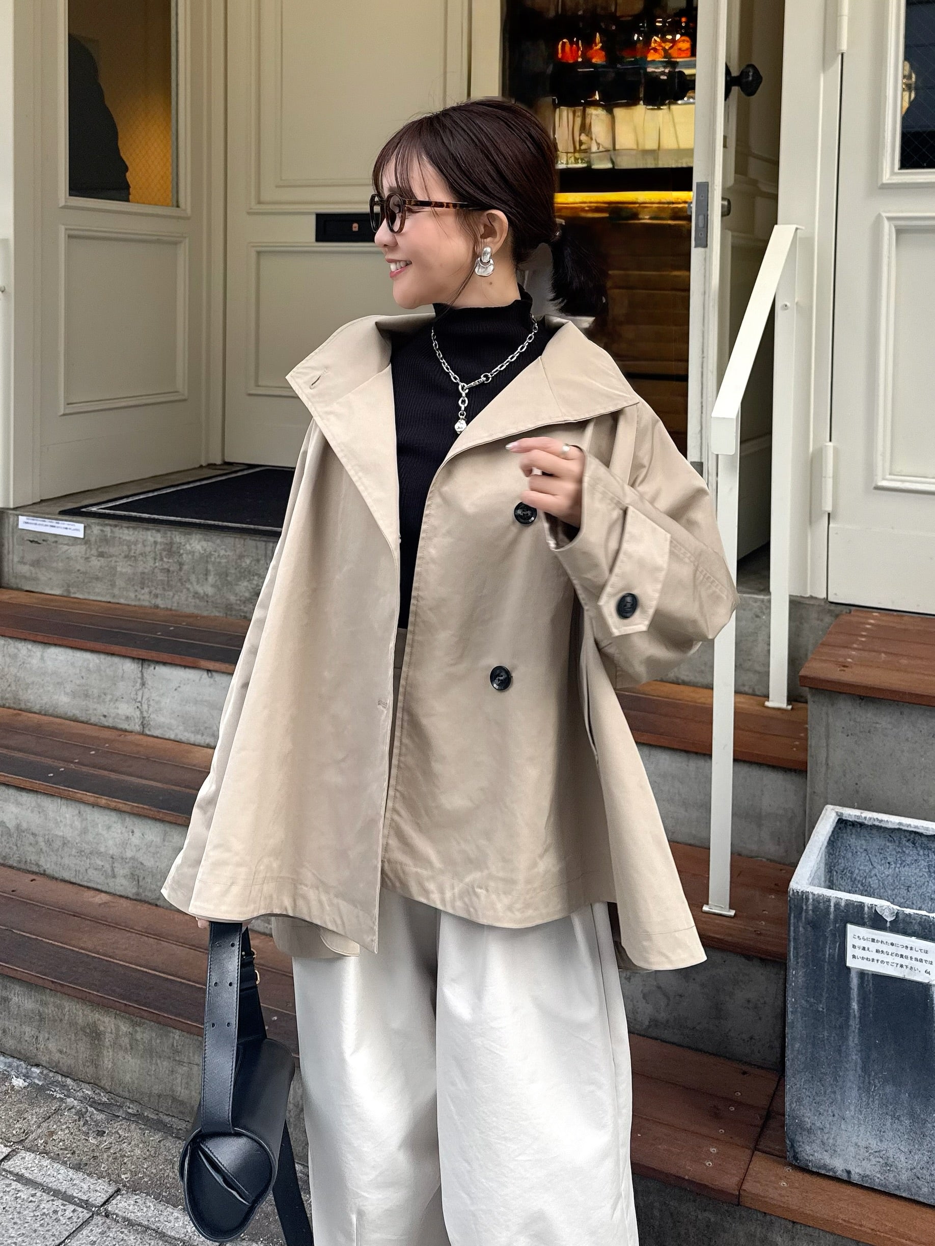 予約】スタンドカラーミドルコート / ベージュ(2月下旬発送予定) – fosie