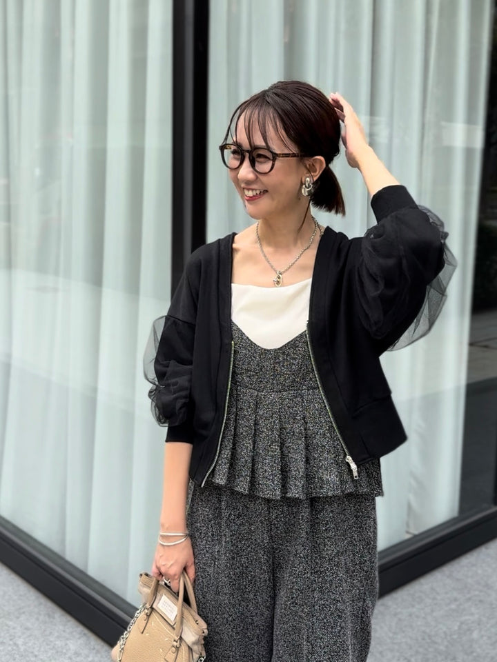 【予約】プリーツビスチェオールインワン / ブラック(11月上旬発送予定)