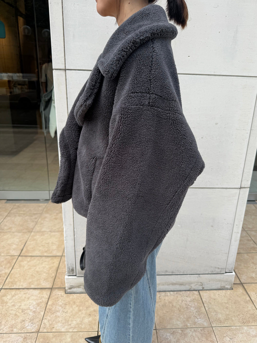 【予約】ボアショートコート / チャコールグレー(11月中旬発送予定)